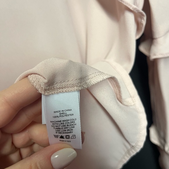 CeCe Light Pink Tiered Ruffle Sleeve Blouse - Picture 7 of 9